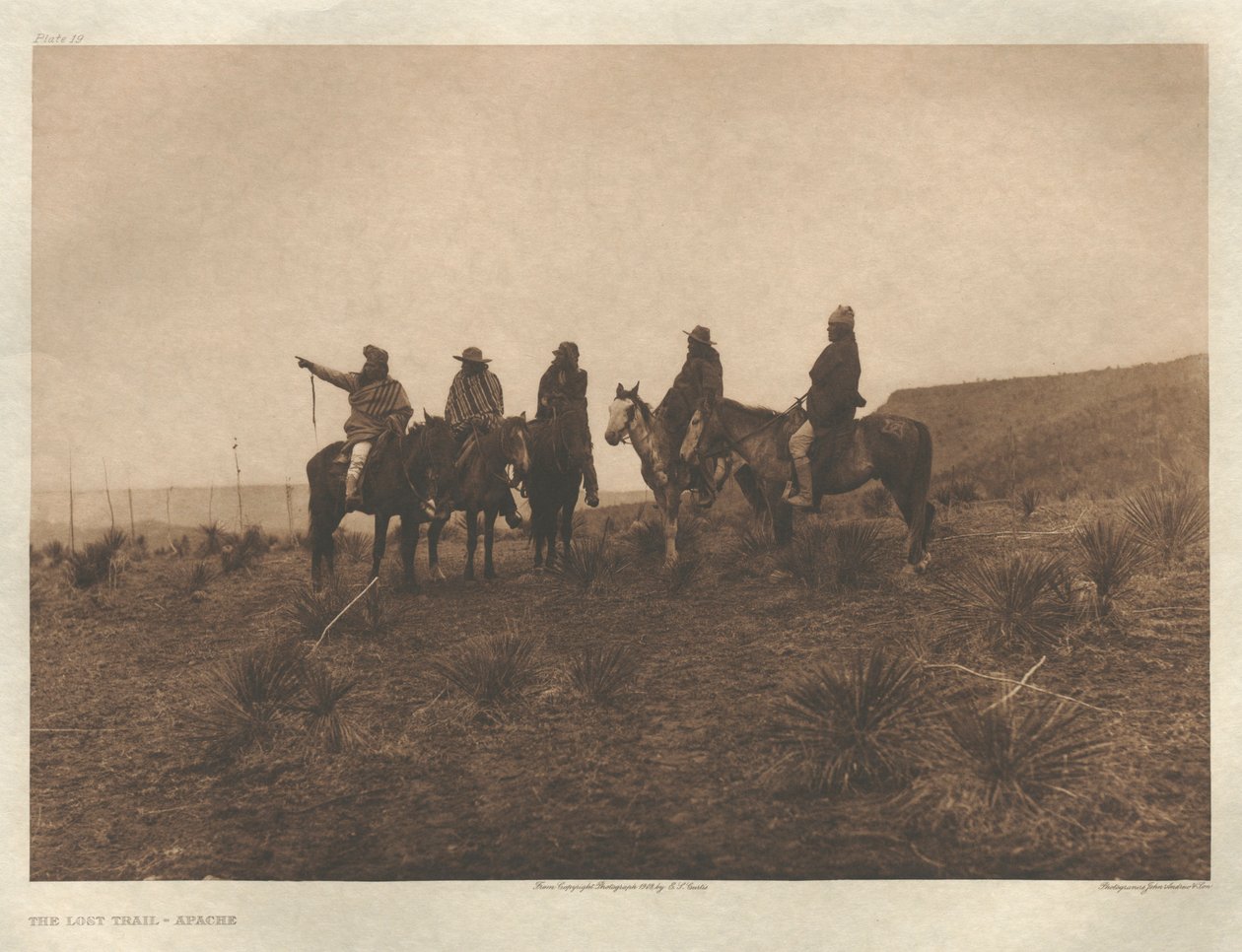 Portfolio I, płyta 19: Zagubiony szlak - Apache autorstwa Edward S. Curtis