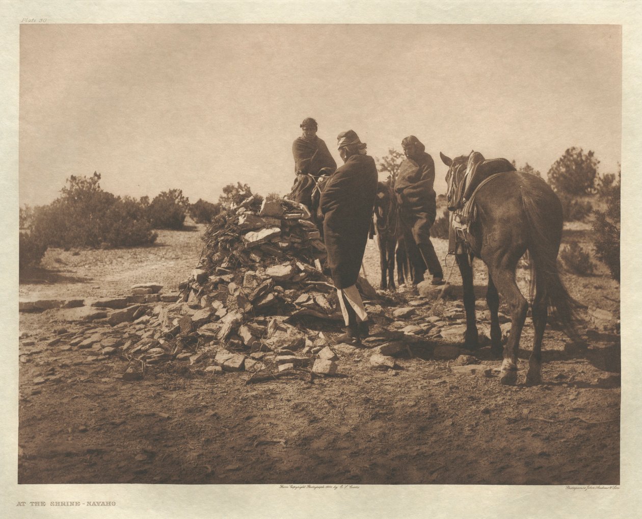 Portfolio I, płyta 30: W świątyni - Navaho autorstwa Edward S. Curtis