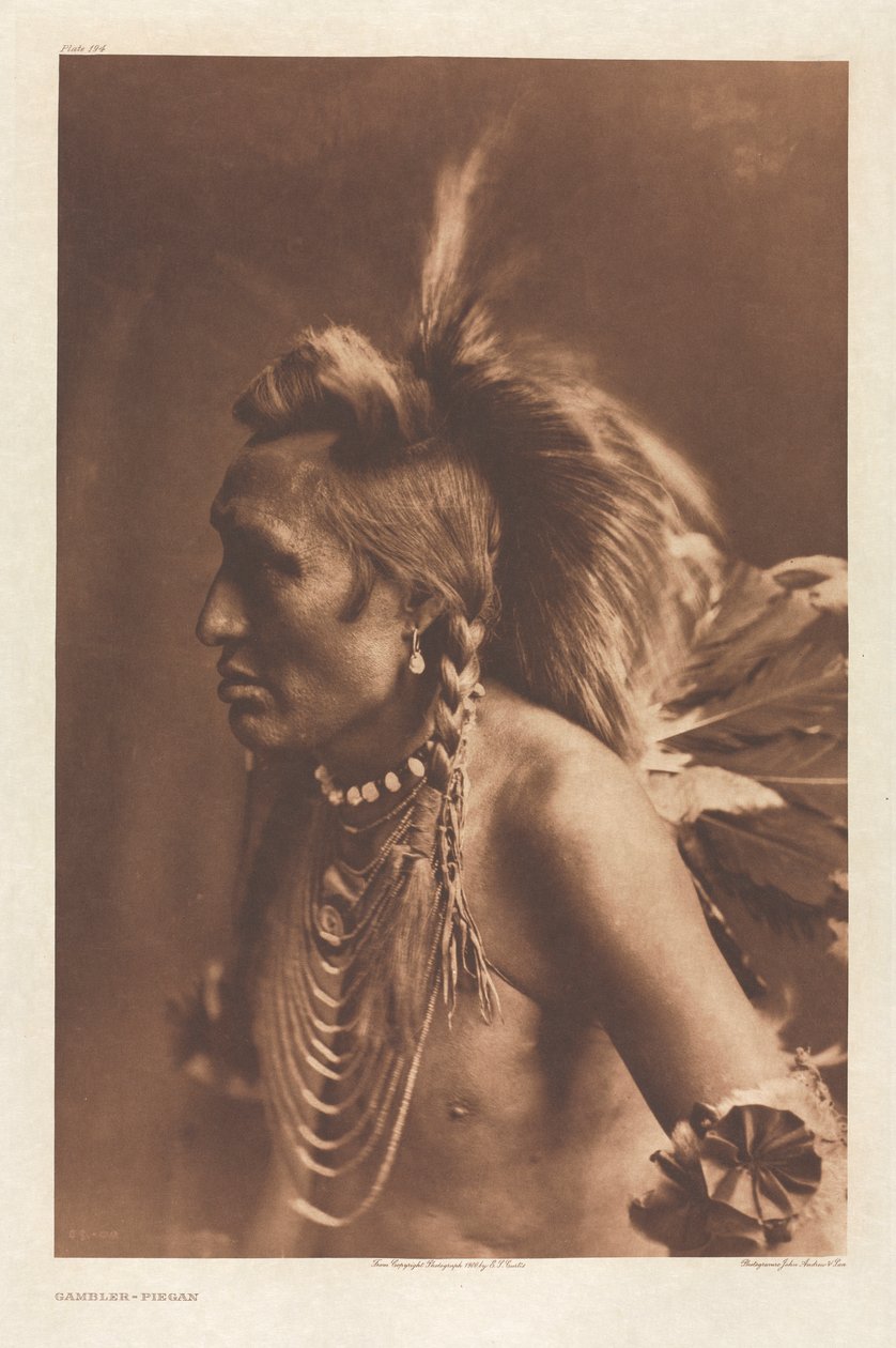 Portfolio VI, Tablica 194: Hazardzista - Piegan autorstwa Edward S. Curtis