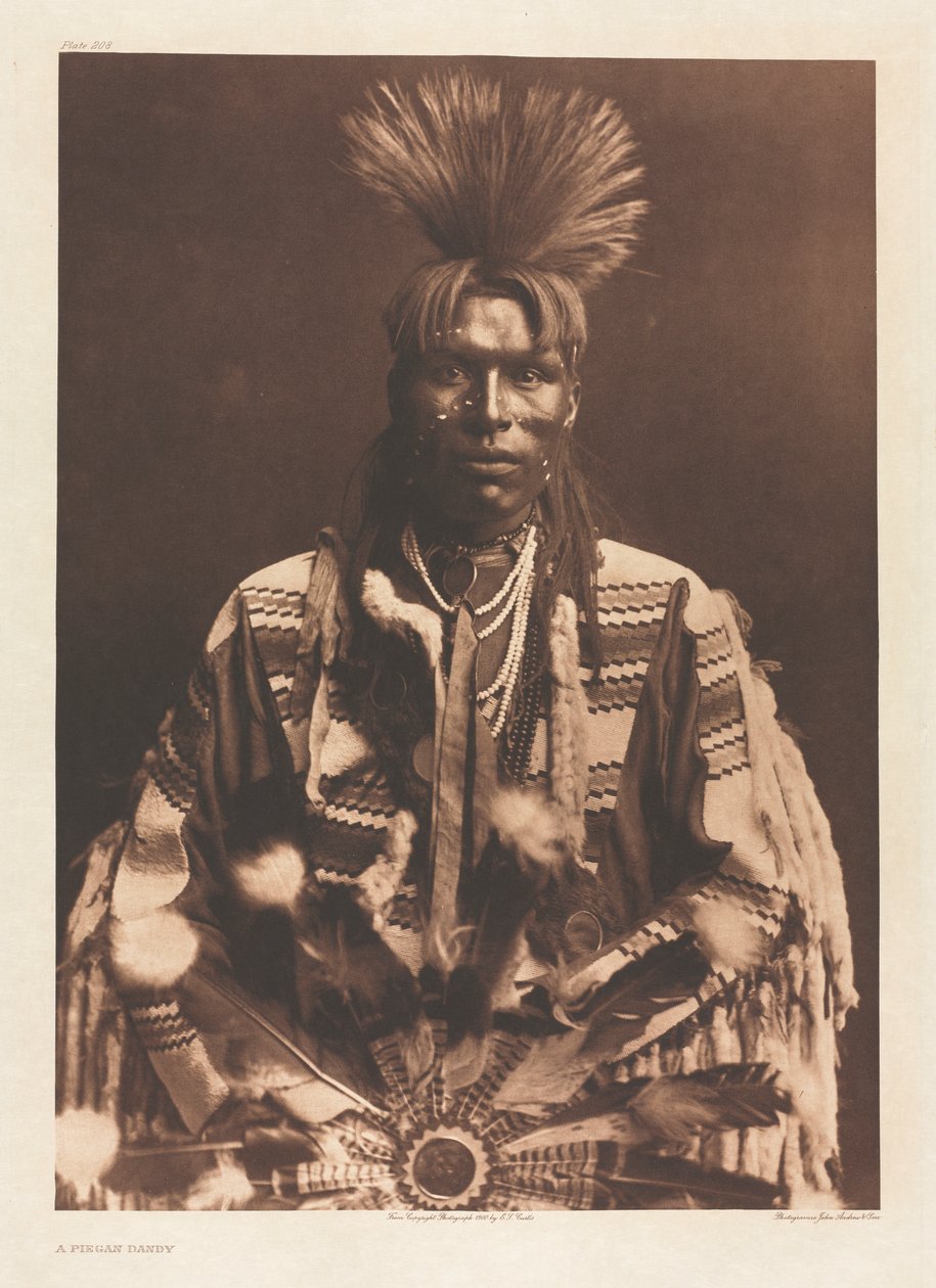 Teczka VI, płyta 208: Pieganski dandys autorstwa Edward S. Curtis
