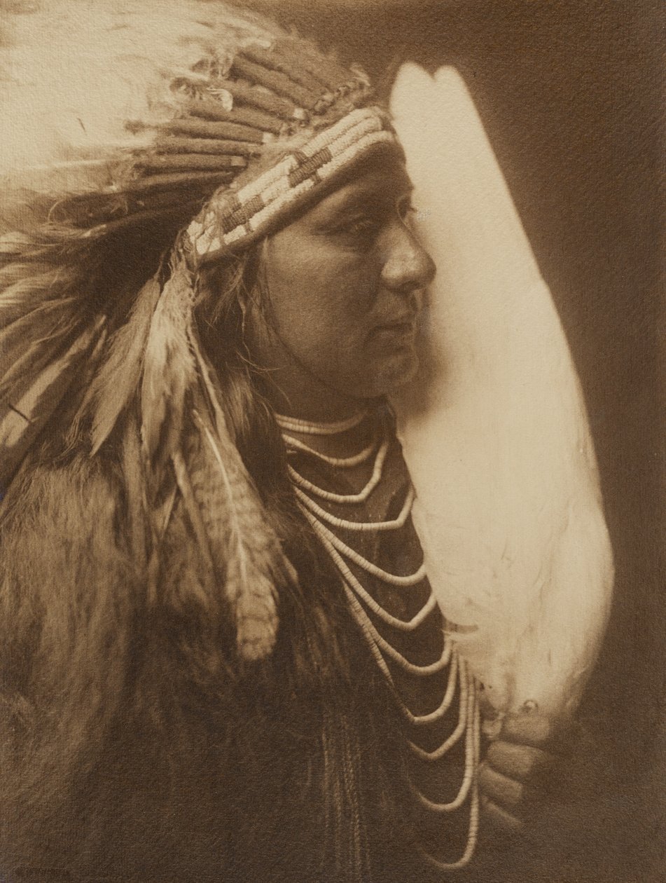 [Trzy pióra - rdzenny Amerykanin Nez Perce]. autorstwa Edward S. Curtis