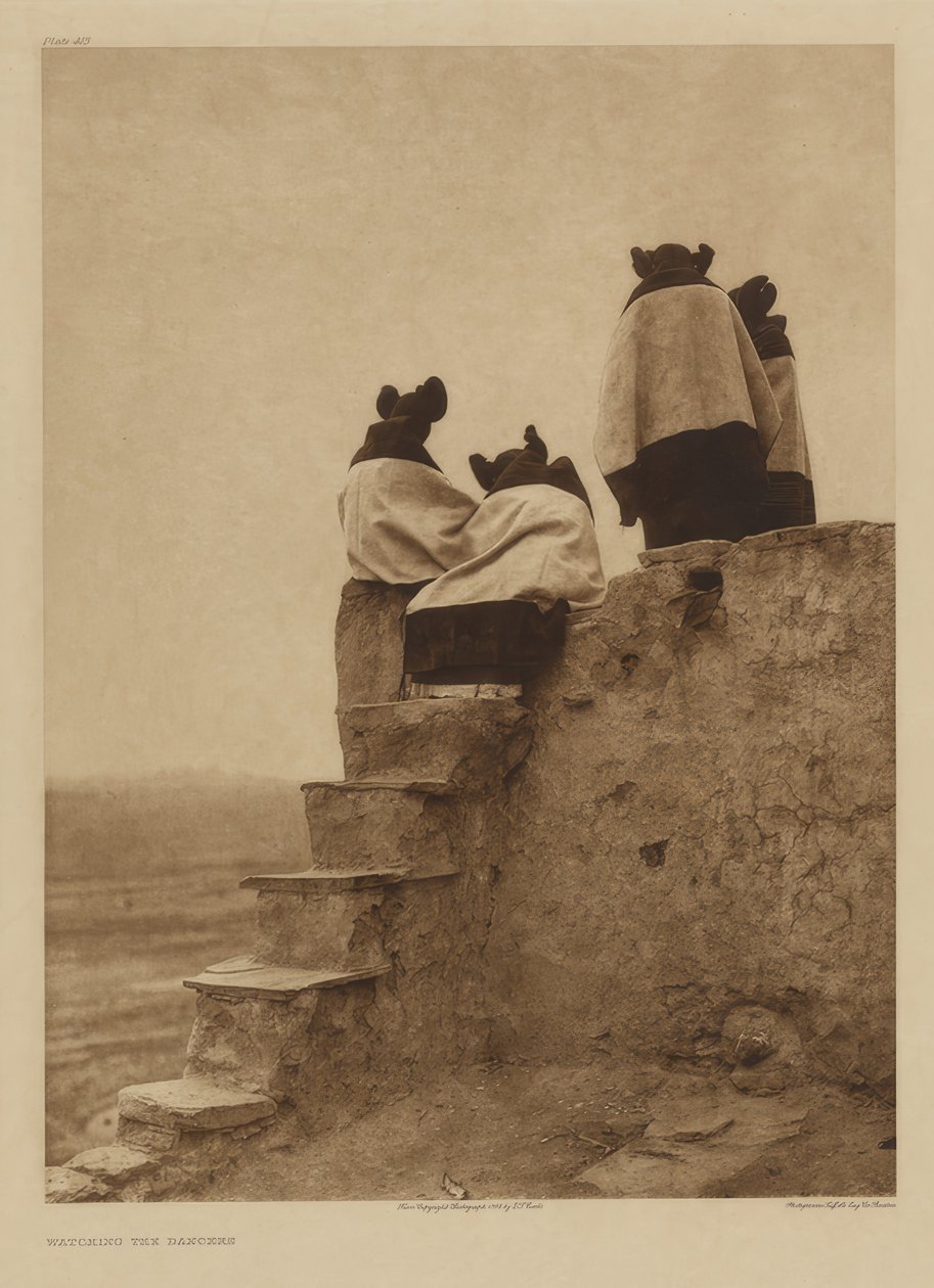 Oglądanie tancerzy autorstwa Edward S. Curtis