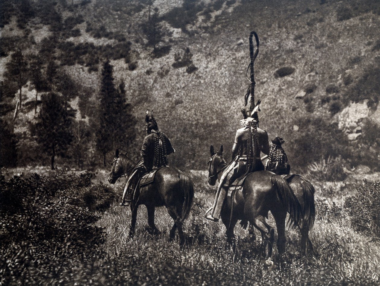 Indianie Ameryki z plemienia Apsaroke w czarnym kanionie, Stany Zjednoczone autorstwa Edward Sheriff Curtis