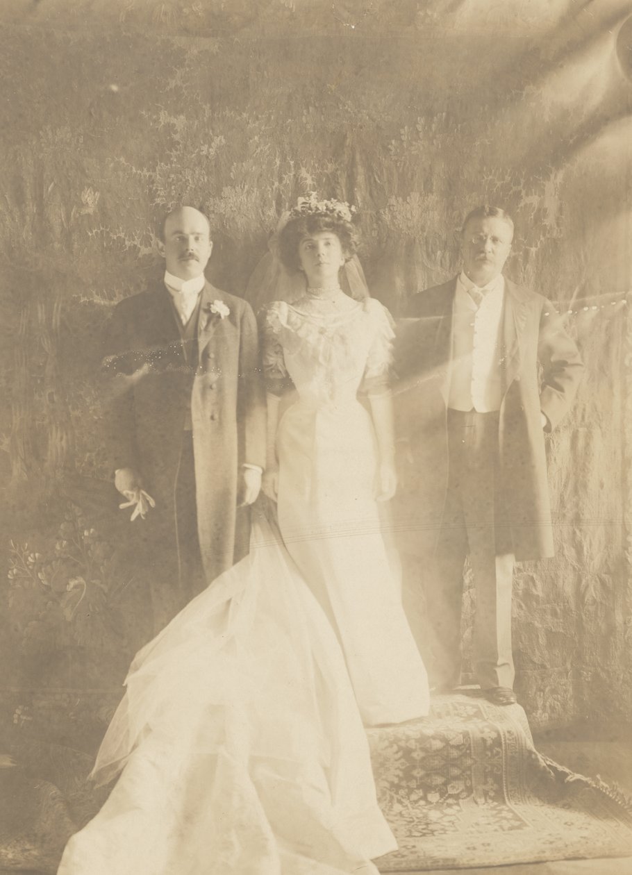 Theodore Roosevelt, Alice Roosevelt Longworth i Nicholas Longworth autorstwa Edward Sheriff Curtis