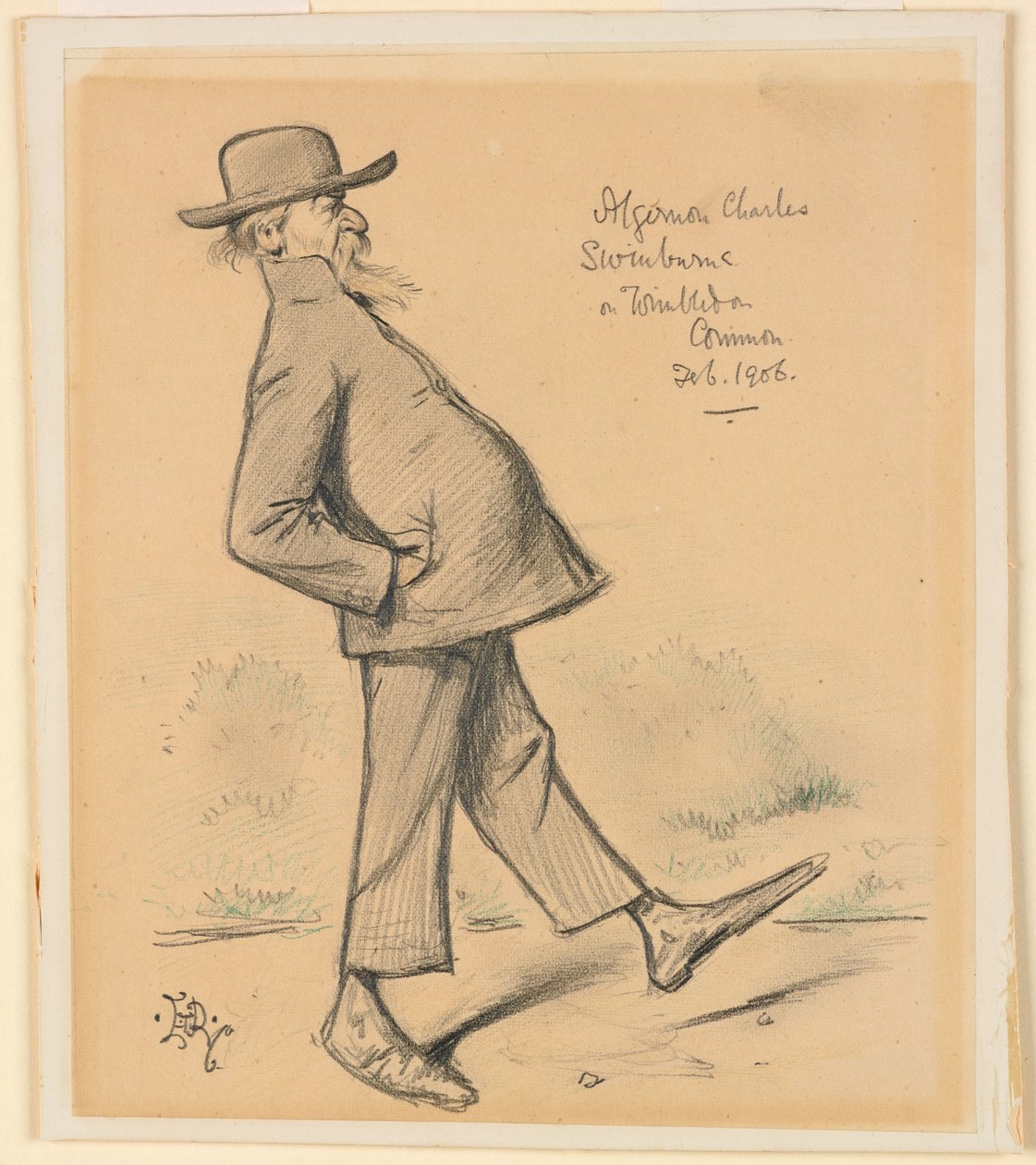 Algernon Charles Swinburne na Wimbledon Common autorstwa Edward Tennyson Reed