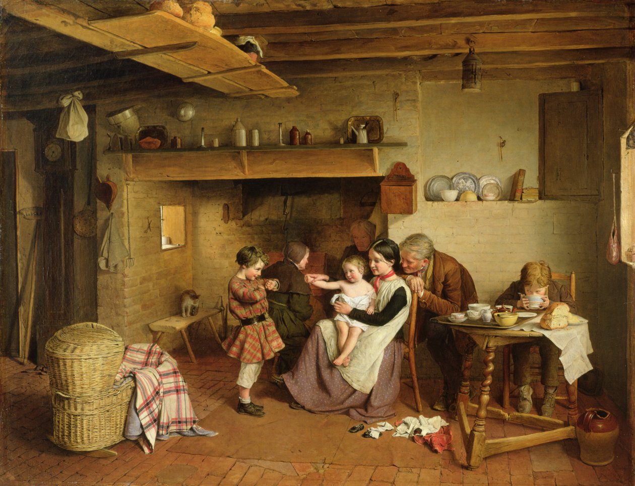 Scena chaty, 1855 autorstwa Edward Thompson Davis