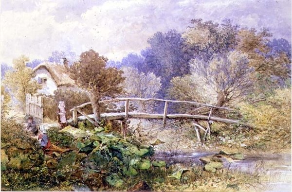 Na Tapsy Brook, Herefordshire (akwarela) autorstwa Edward Turner