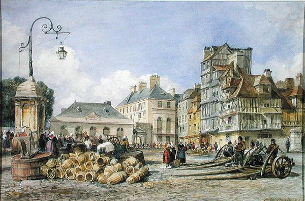 Rynek na kontynencie (akwarela na papierze) autorstwa Edward William Cooke