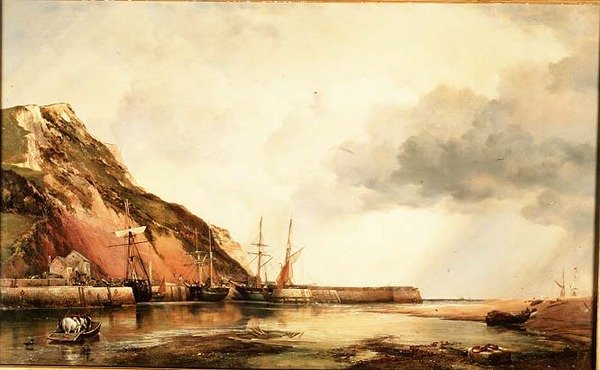 Port Axmouth, Devon-Low Water autorstwa Edward William Cooke