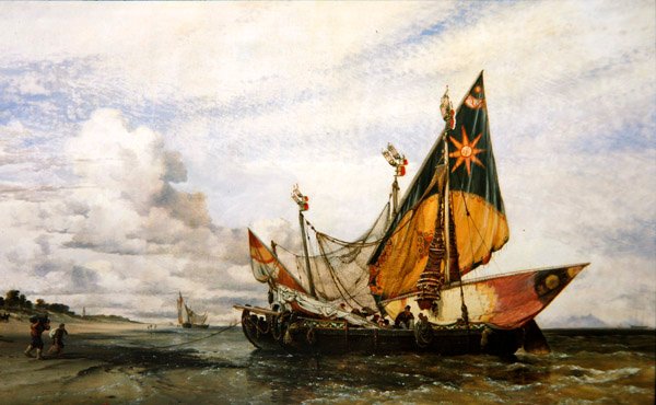 Scena na plaży autorstwa Edward William Cooke