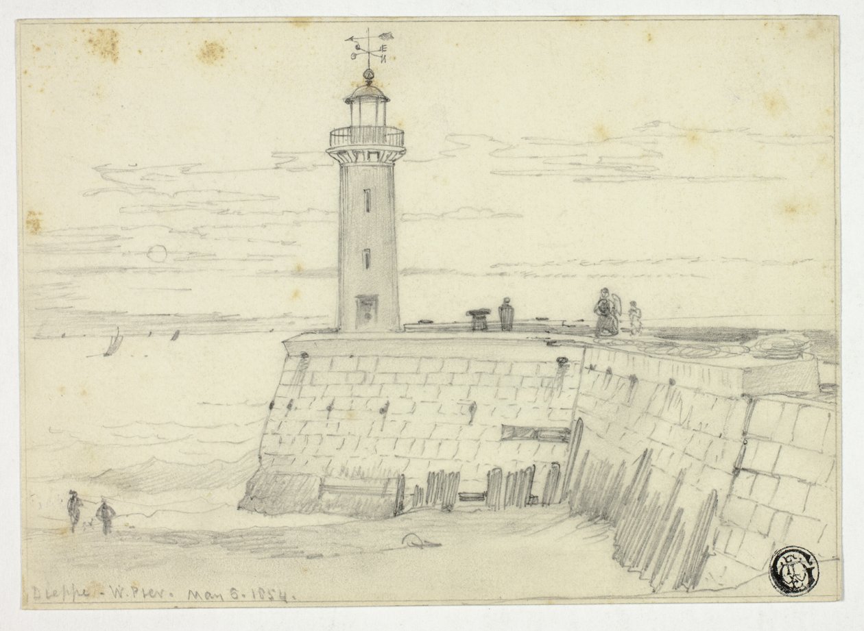 Dieppe, Molo Zachodnie autorstwa Edward William Cooke
