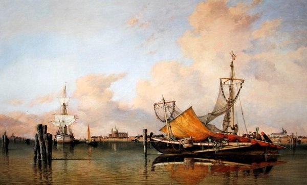 Wieczór przed złą pogodą na lagunie, Wenecja autorstwa Edward William Cooke