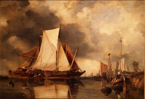 Łodzie rybackie na mieliźnie na Scheldt autorstwa Edward William Cooke
