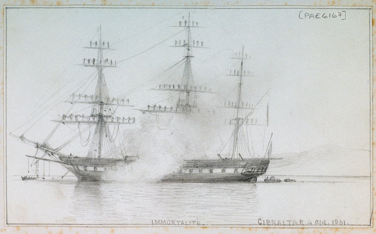 "Immortalite" Gibraltar, 4 kwietnia 1861 r. autorstwa Edward William Cooke