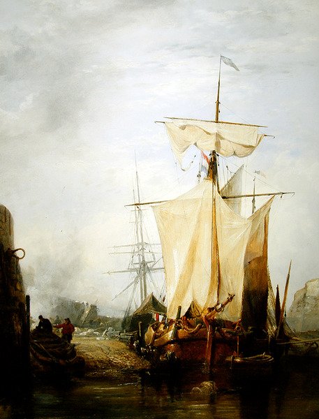 St Peter Port, Guernsey (olej na płótnie) autorstwa Edward William Cooke