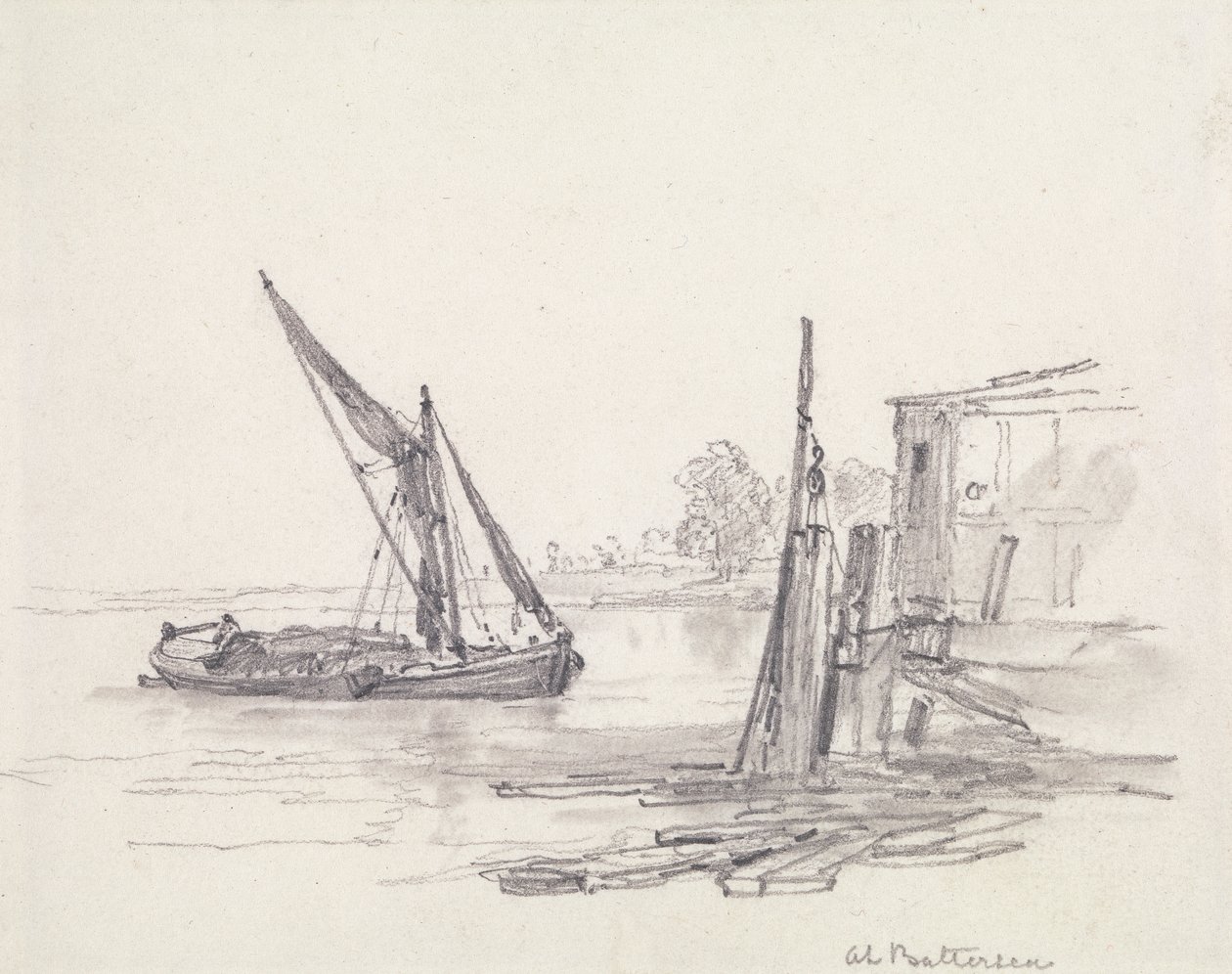 Vista sobre o Tamisa em Batterseapolish autorstwa Edward William Cooke