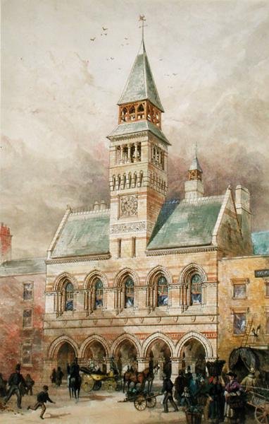 Budynek Miejski (akwarela na papierze) autorstwa Edward William Godwin