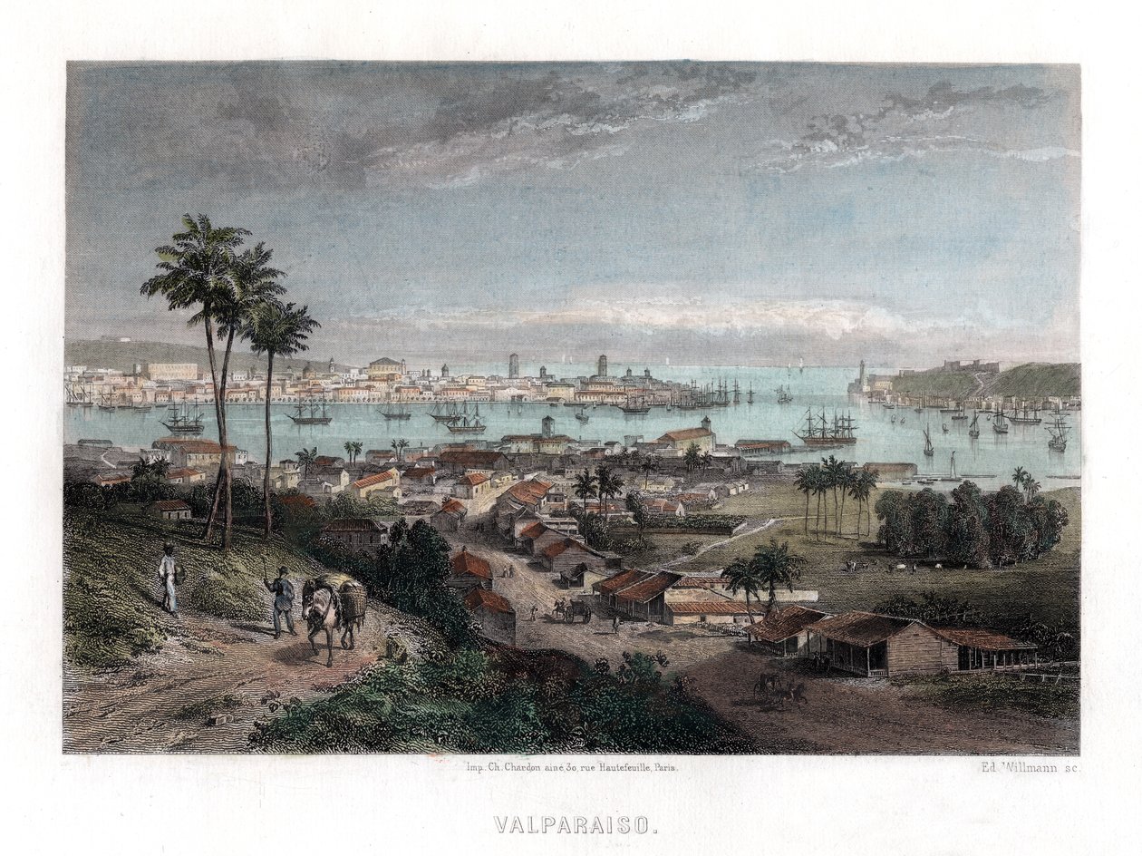 Valparaiso, Chile, 1840 autorstwa Edward Willmann