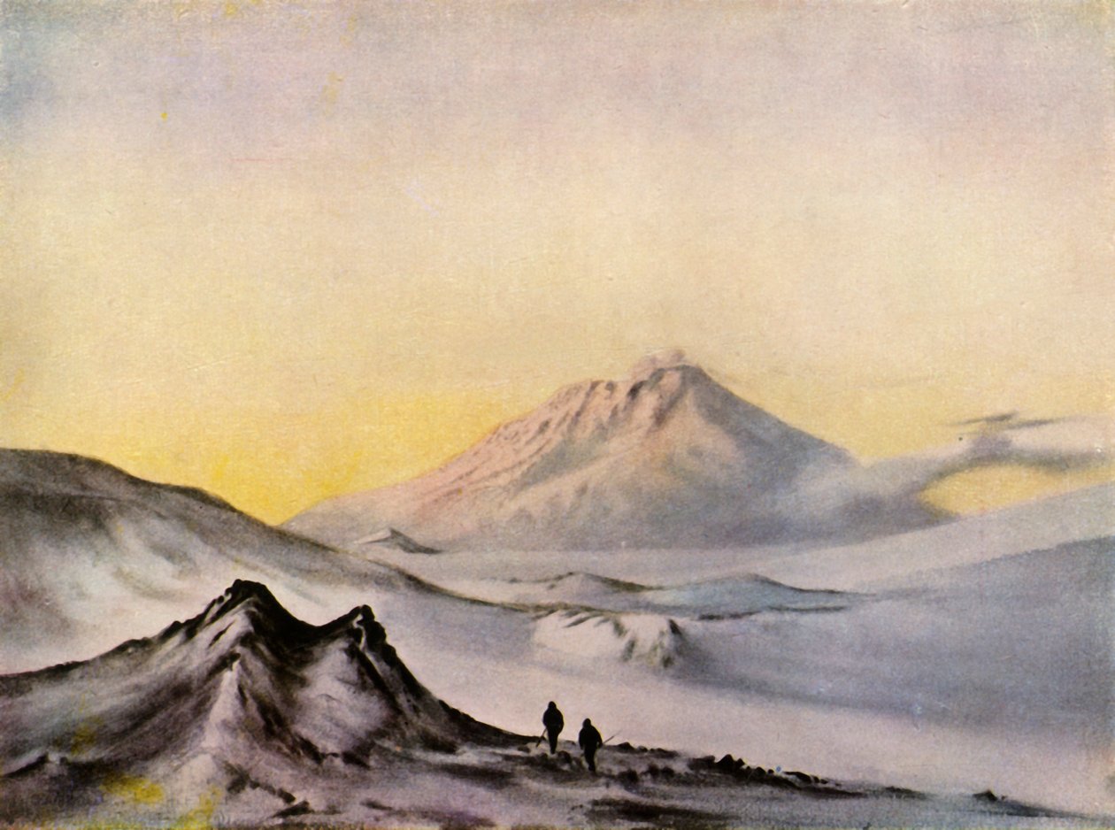 „Góra Erebus z Hut Point”, c1911, 1943. autorstwa Edward Wilson