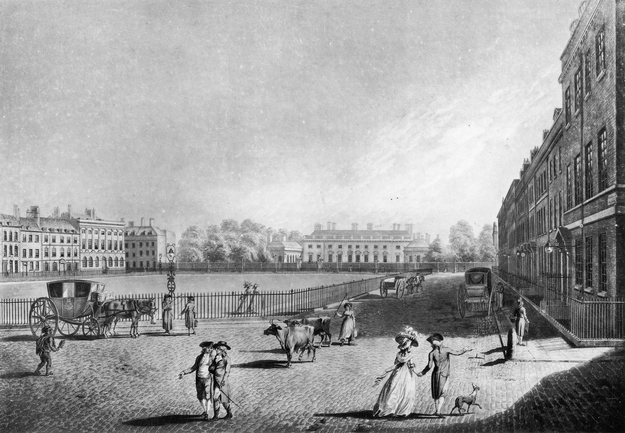 Widok na Bloomsbury Square, 1787 autorstwa Edward (after) Dayes
