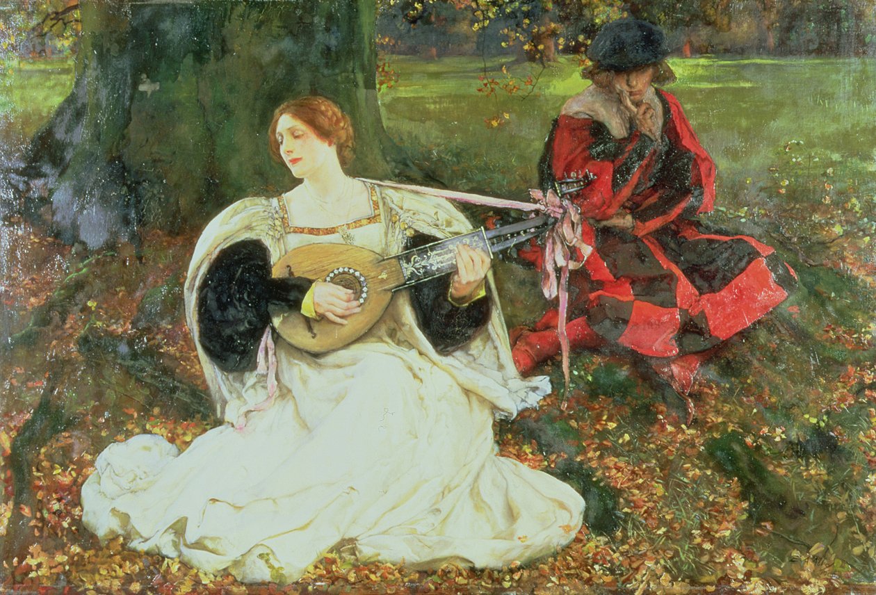 Sprawiedliwa jest moja miłość, 1900 autorstwa Edwin Austin Abbey