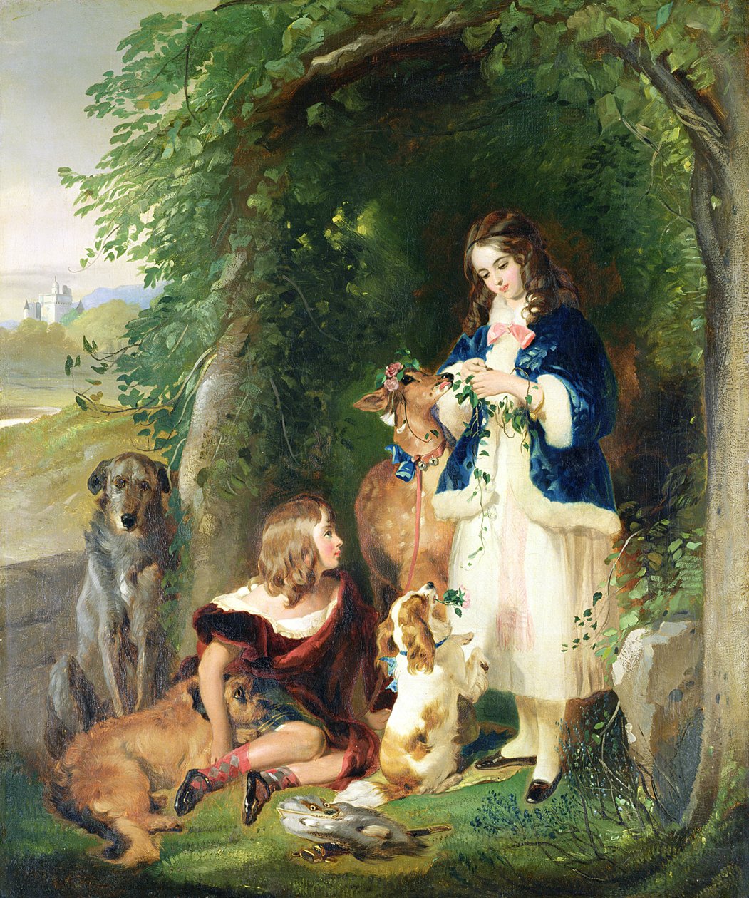 Markiz Stafford i Lady Evelyn Gower (Dzieci Sutherland) autorstwa Edwin Landseer