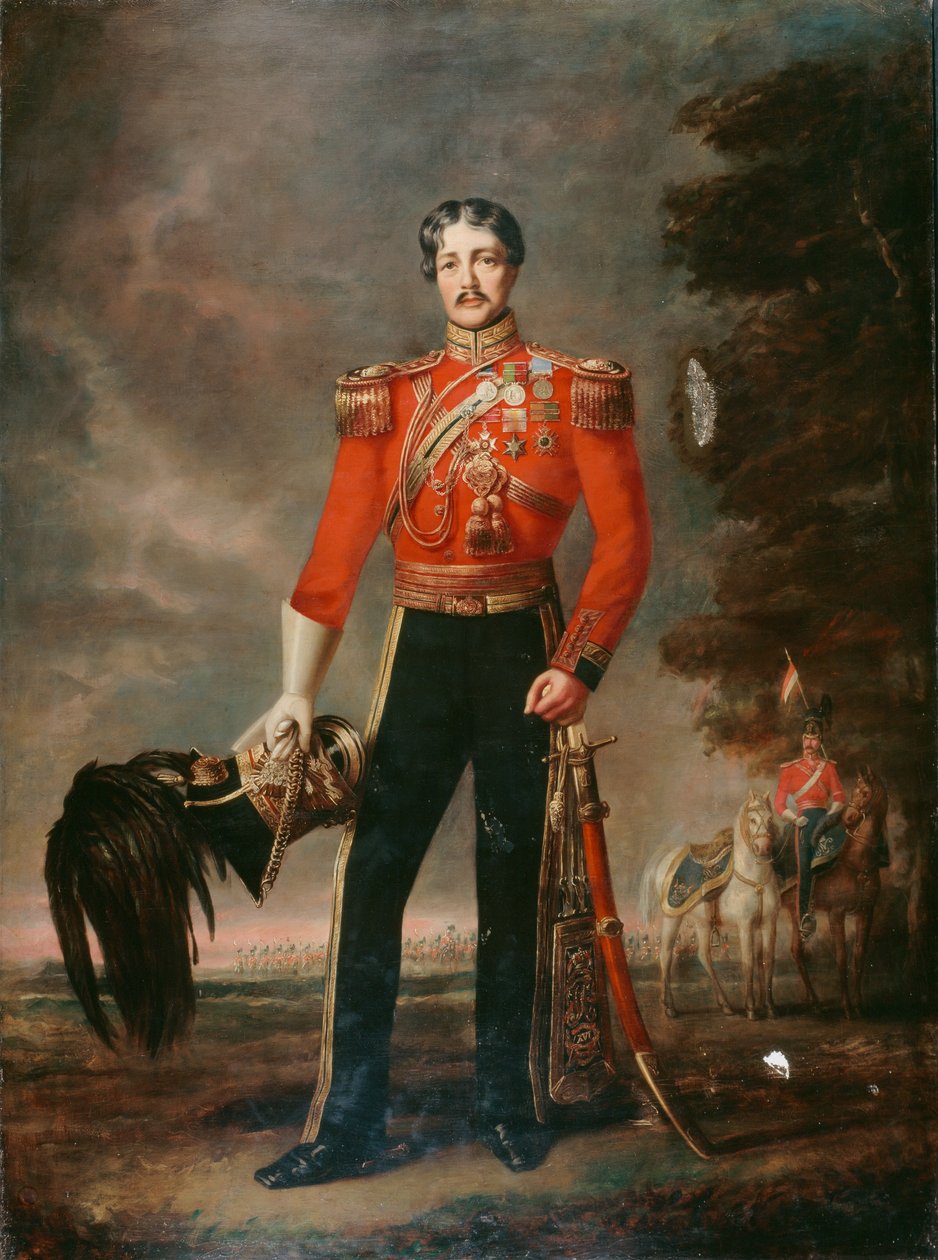 Podpułkownik George James Mouat MacDowell, 16. Pułk Lekkich Dragonów, c.1848 autorstwa Edwin Longsden Long