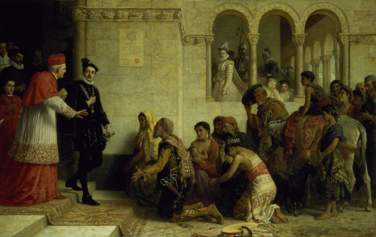 The Supplicants. Wypędzenie Cyganów z Hiszpanii, 1872 r. autorstwa Edwin Longsden Long