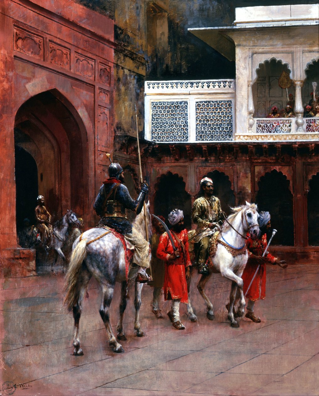 Indyjski książę, pałac w Agrze autorstwa Edwin Lord Weeks