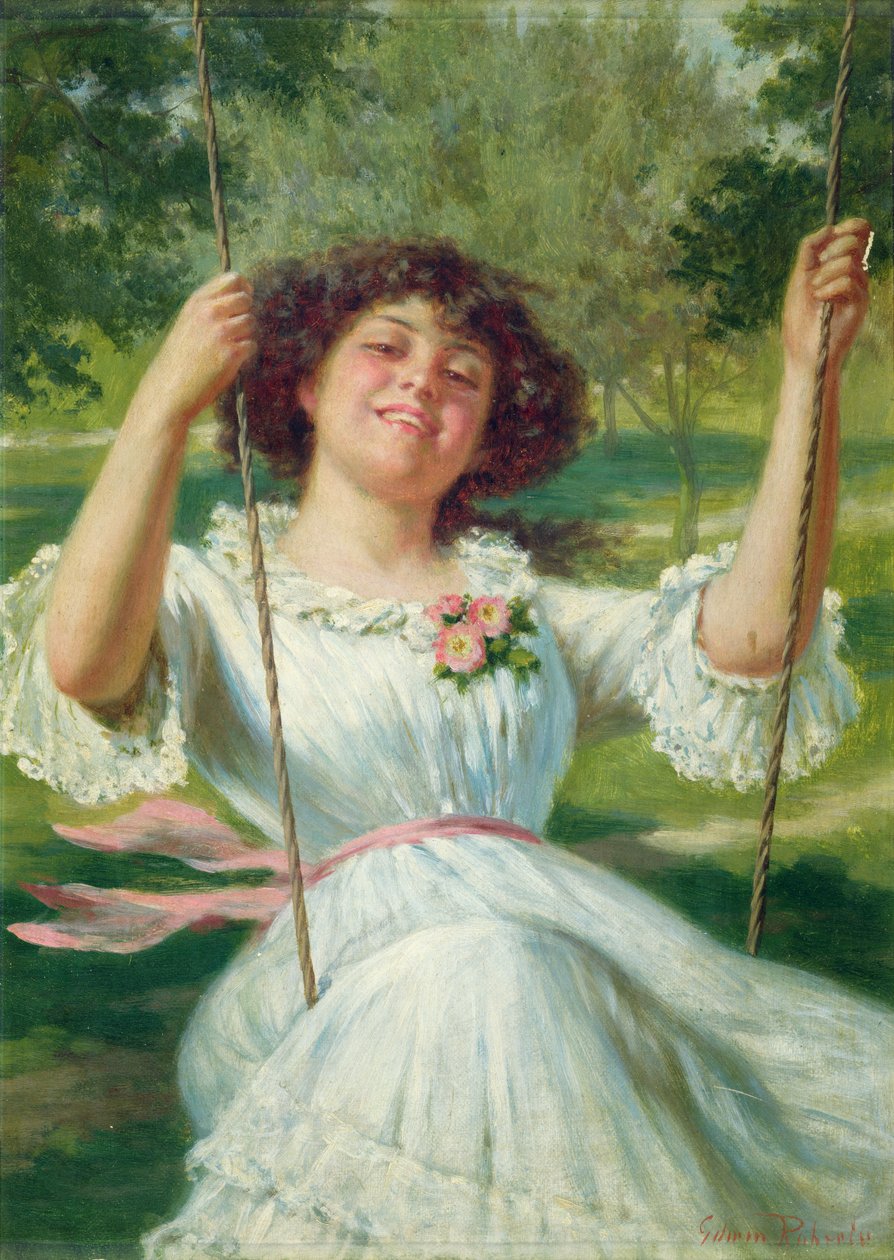 Dziewczyna na huśtawce autorstwa Edwin Thomas Roberts