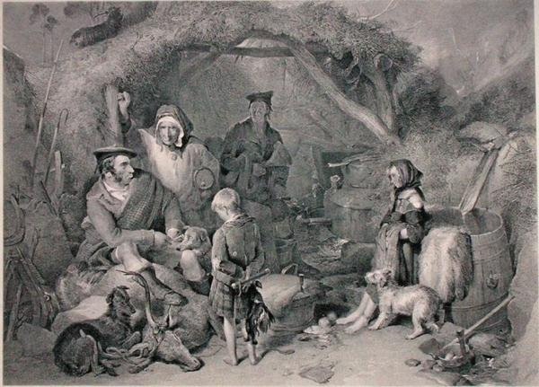 The Highland Whisky Still, grawerowane przez Roberta Gravesa, opublikowane 1876 (grafika) autorstwa Edwin (after) Landseer