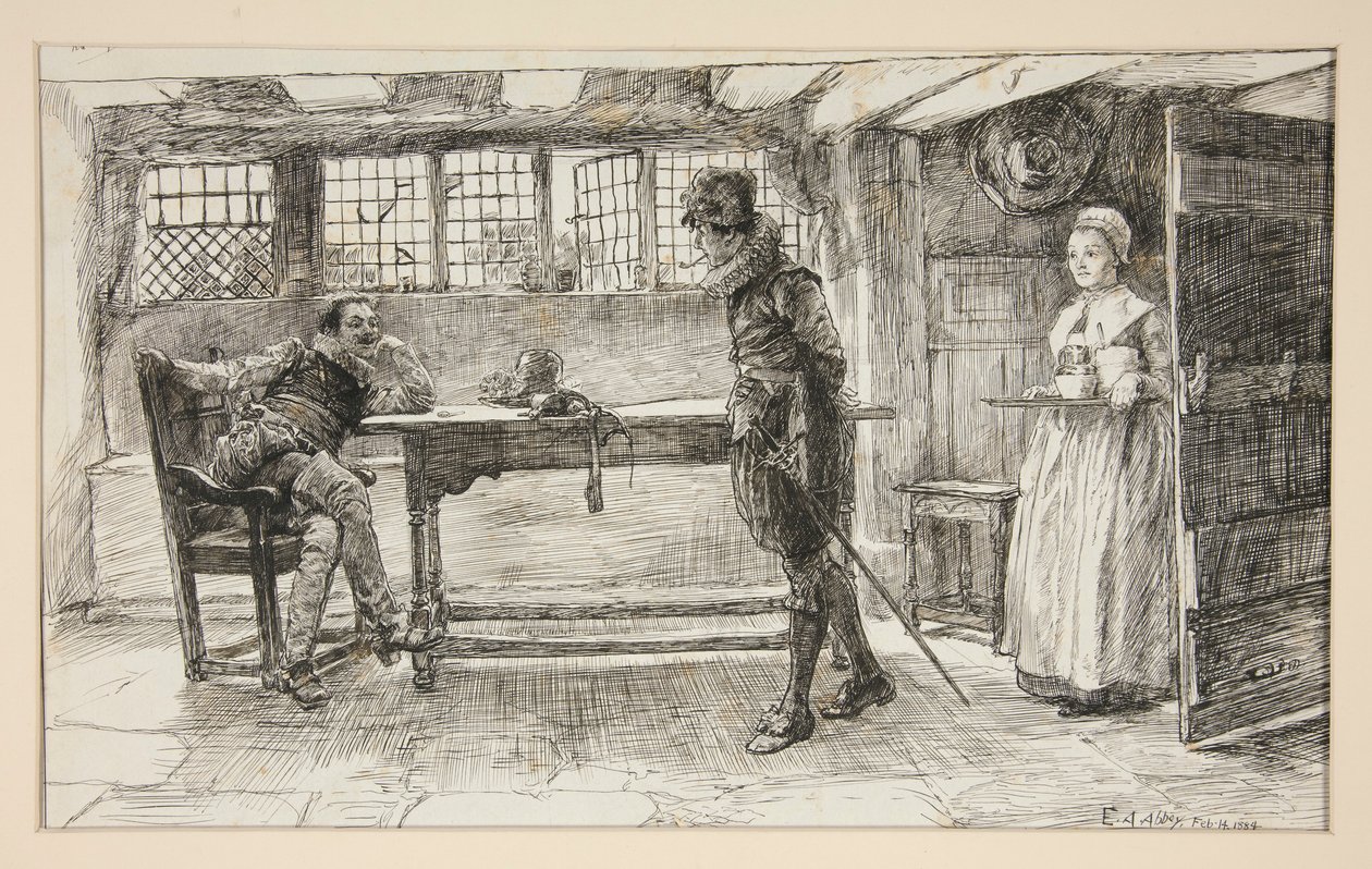 Niepożądany gość — autorstwa Edwin Austin Abbey