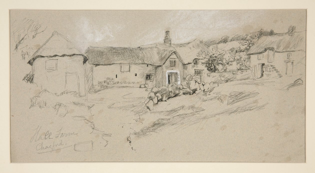 Studium architektoniczne: Hala Farm autorstwa Edwin Austin Abbey