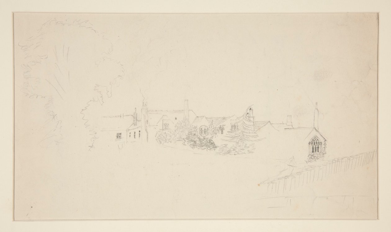 Studium architektoniczne (recto); Szkice ozdobne (verso) autorstwa Edwin Austin Abbey