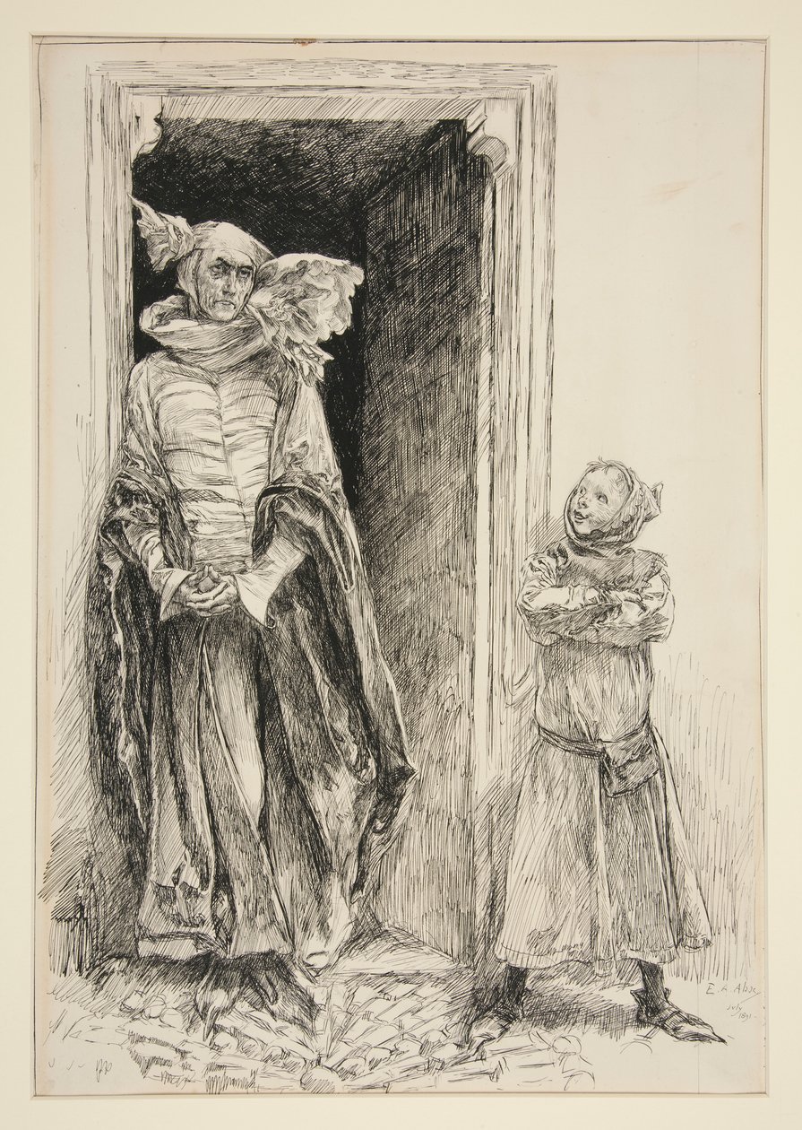 Armando i Usta, z Aktu III, Scena I, Miłość autorstwa Edwin Austin Abbey