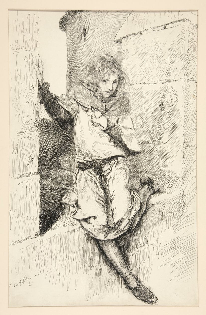 Artur - Akt IV, Scena III, Król Jan autorstwa Edwin Austin Abbey