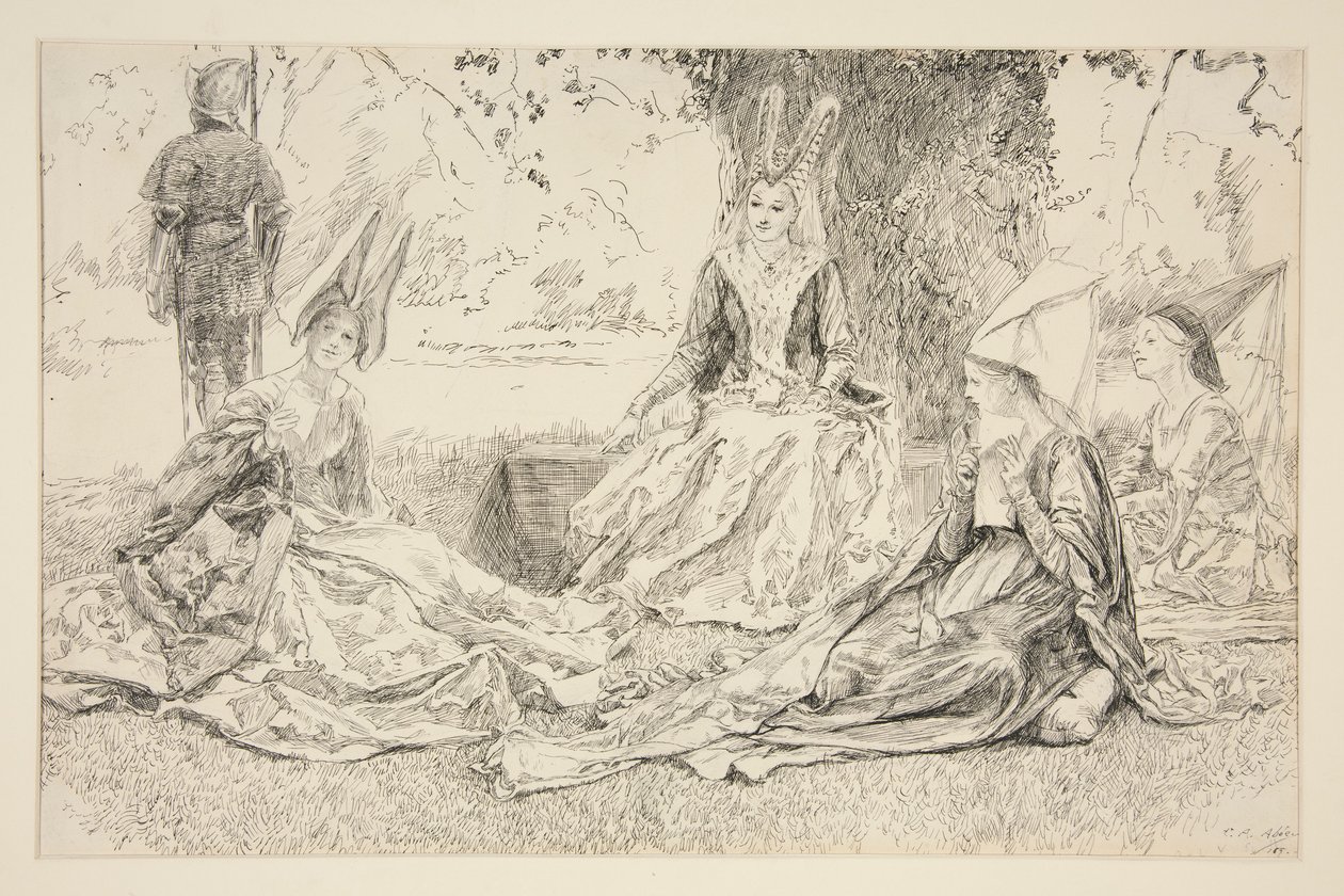 Przed księżniczką autorstwa Edwin Austin Abbey