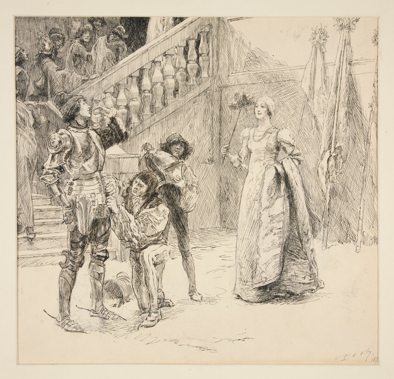 Świeżo ożeniony stary kawaler: autorstwa Edwin Austin Abbey