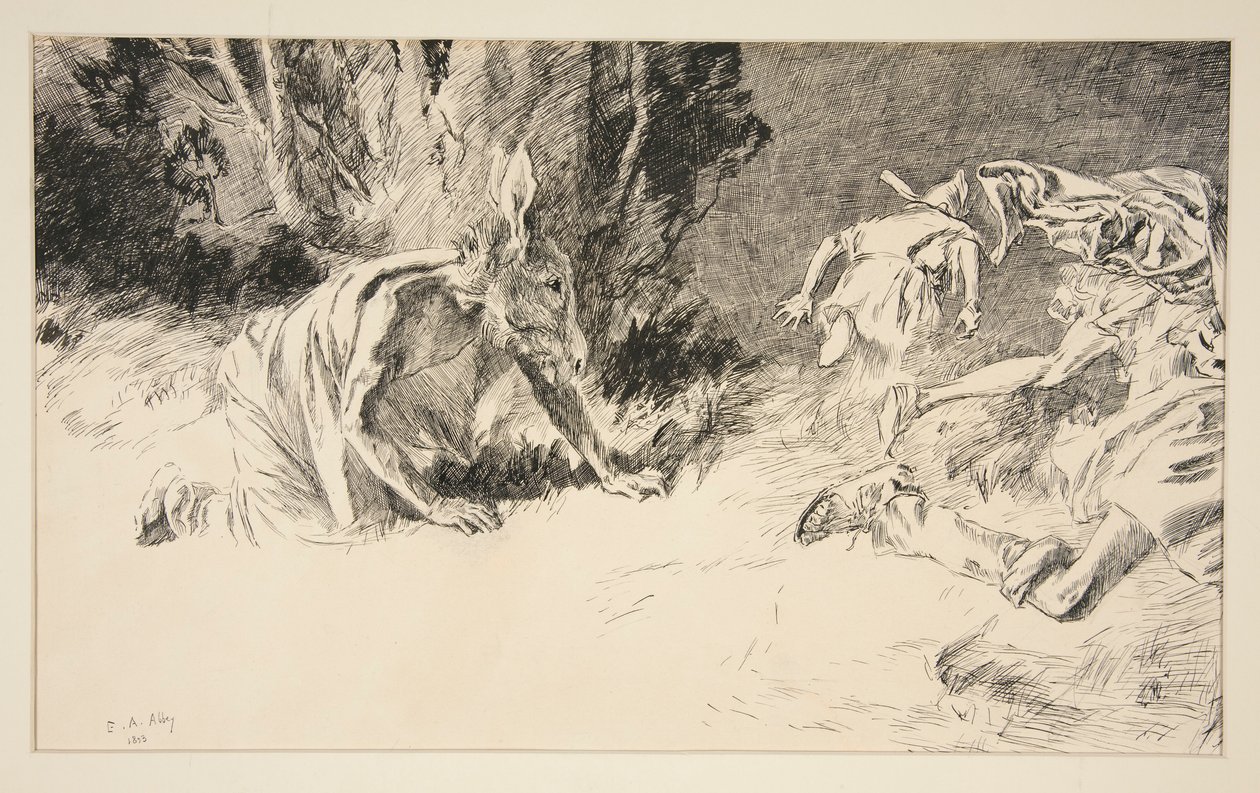 Na dole: autorstwa Edwin Austin Abbey