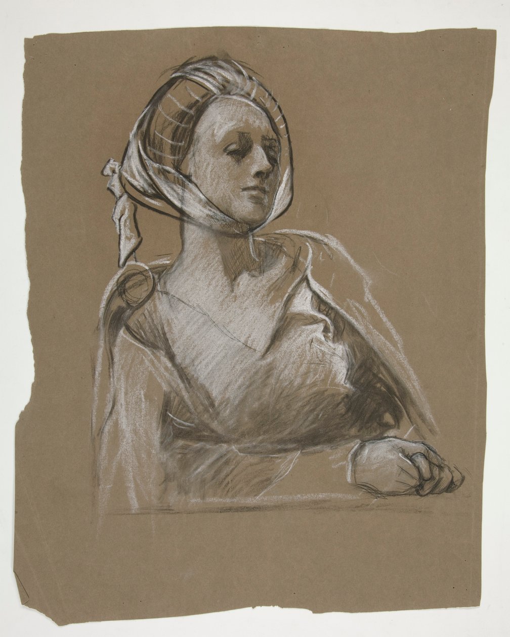 Popiersie kobiety: studium dla autorstwa Edwin Austin Abbey