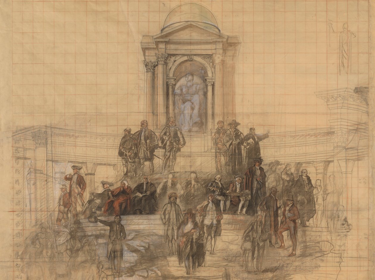 Kreskówka dla autorstwa Edwin Austin Abbey