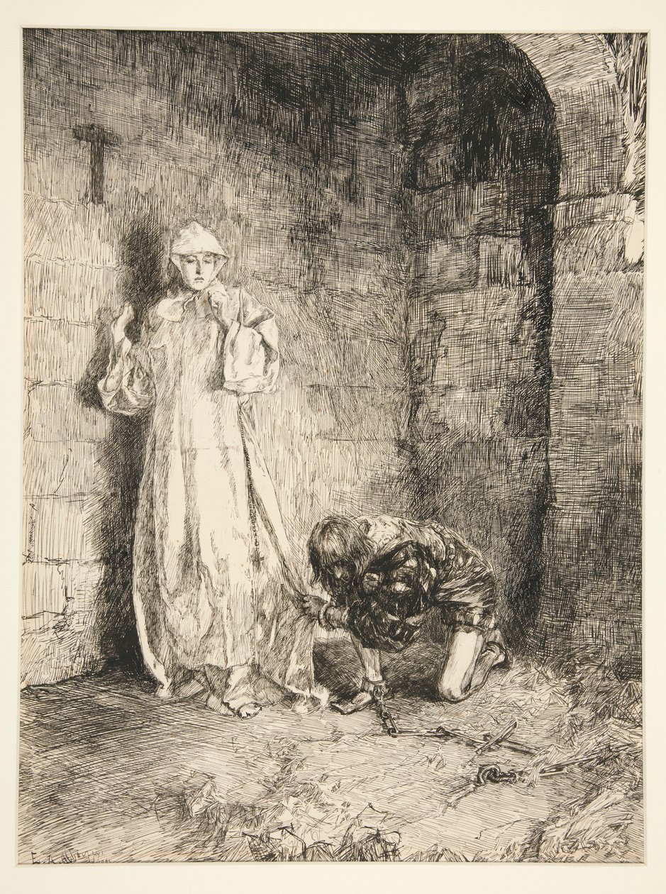 Claudio i Izabela - Akt III, Scena I, Miarka za Miarkę autorstwa Edwin Austin Abbey