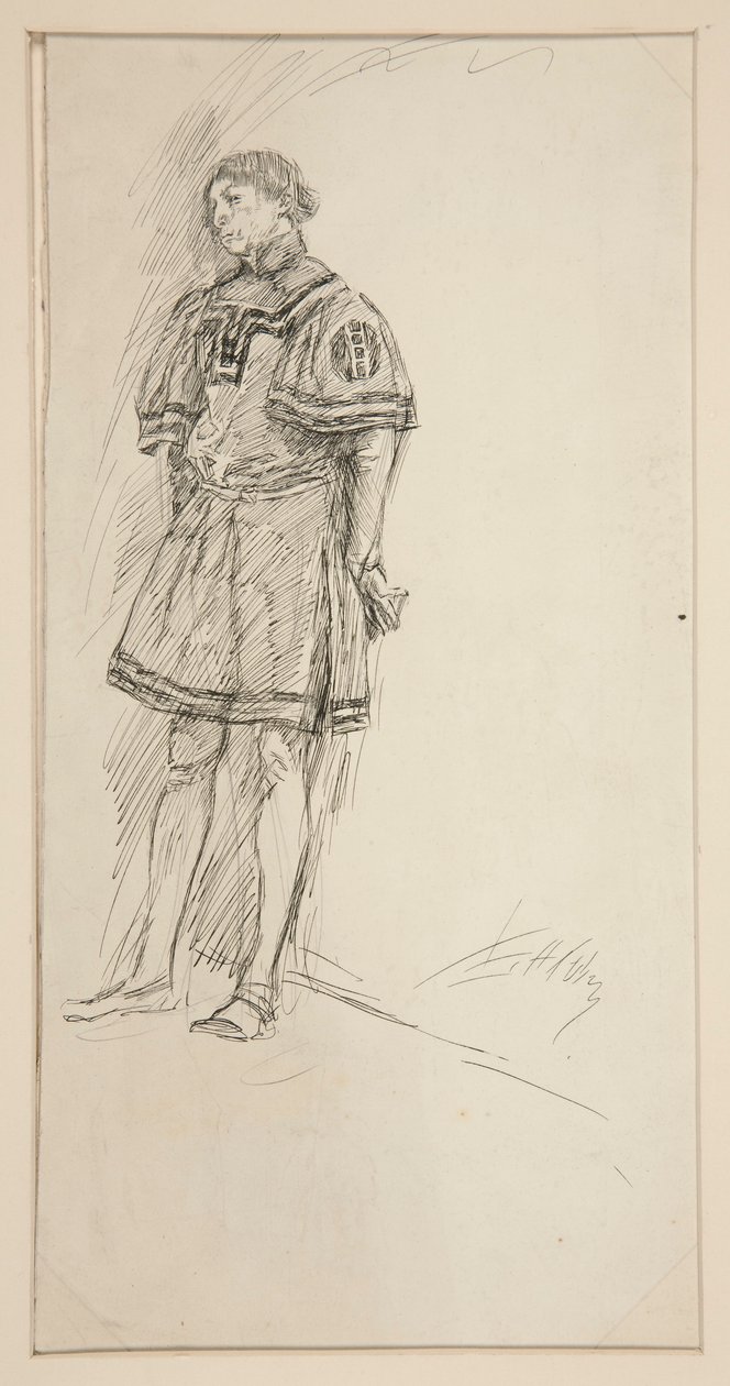 Studium kostiumowe dla Dwóch Panów z Werony (?) autorstwa Edwin Austin Abbey