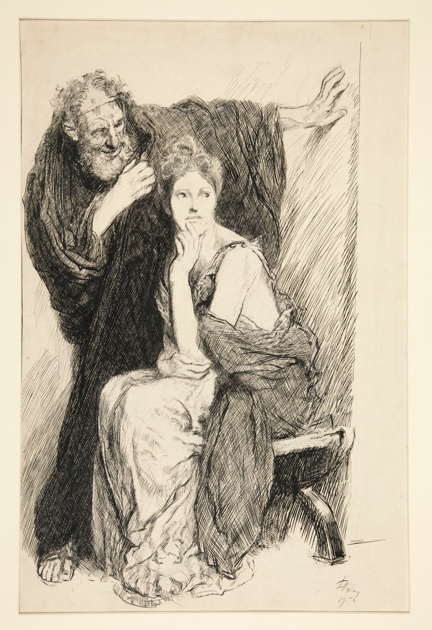 Cressida i jej wujek, z Troilus i Cressida autorstwa Edwin Austin Abbey