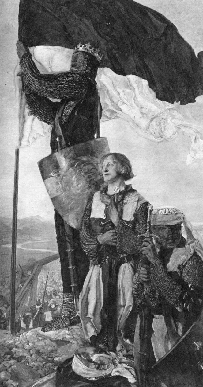 Krzyżowcy obserwujący Jerozolimę, 1901. autorstwa Edwin Austin Abbey