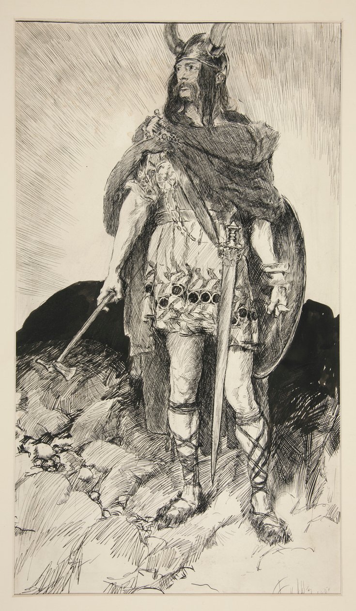 Edgar Armed - Akt V, Scena III, Król Lear autorstwa Edwin Austin Abbey