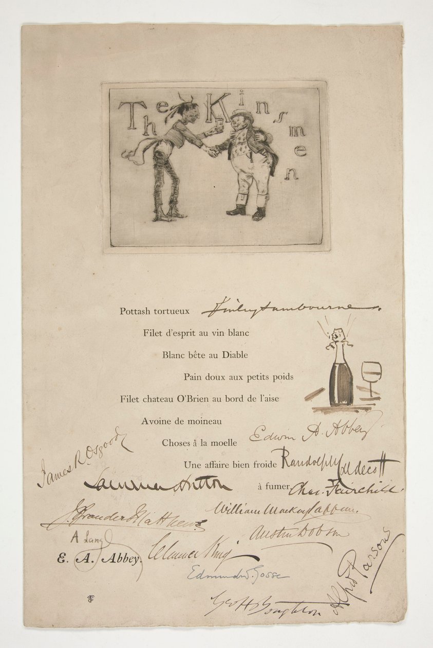 Akwaforta E.A. Abbey: The Kinsmen - (ilustracja do francuskiego wersetu) autorstwa Edwin Austin Abbey