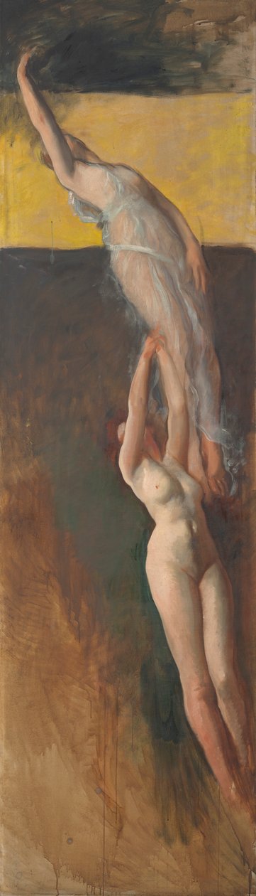 Studium postaci, dla The Spirit of Light, Rotunda, Pennsylvania State Capitol, Harrisburg autorstwa Edwin Austin Abbey
