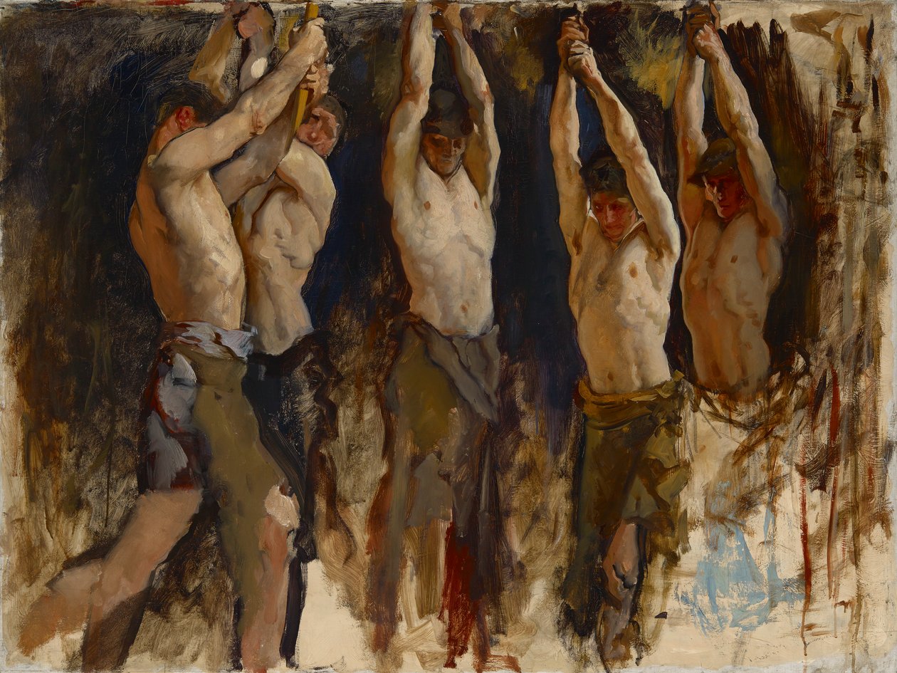 Studium postaci, dla Ducha Wulkana, Geniusza Pracowników Żelaza i Stali, Rotunda, Kapitol stanu Pensylwania, Harrisburg autorstwa Edwin Austin Abbey