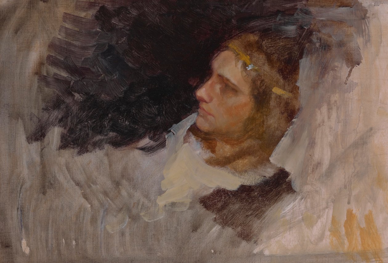 Studium postaci Hamleta, dla Sceny zabawy, Hamlet, Akt III, Scena II autorstwa Edwin Austin Abbey